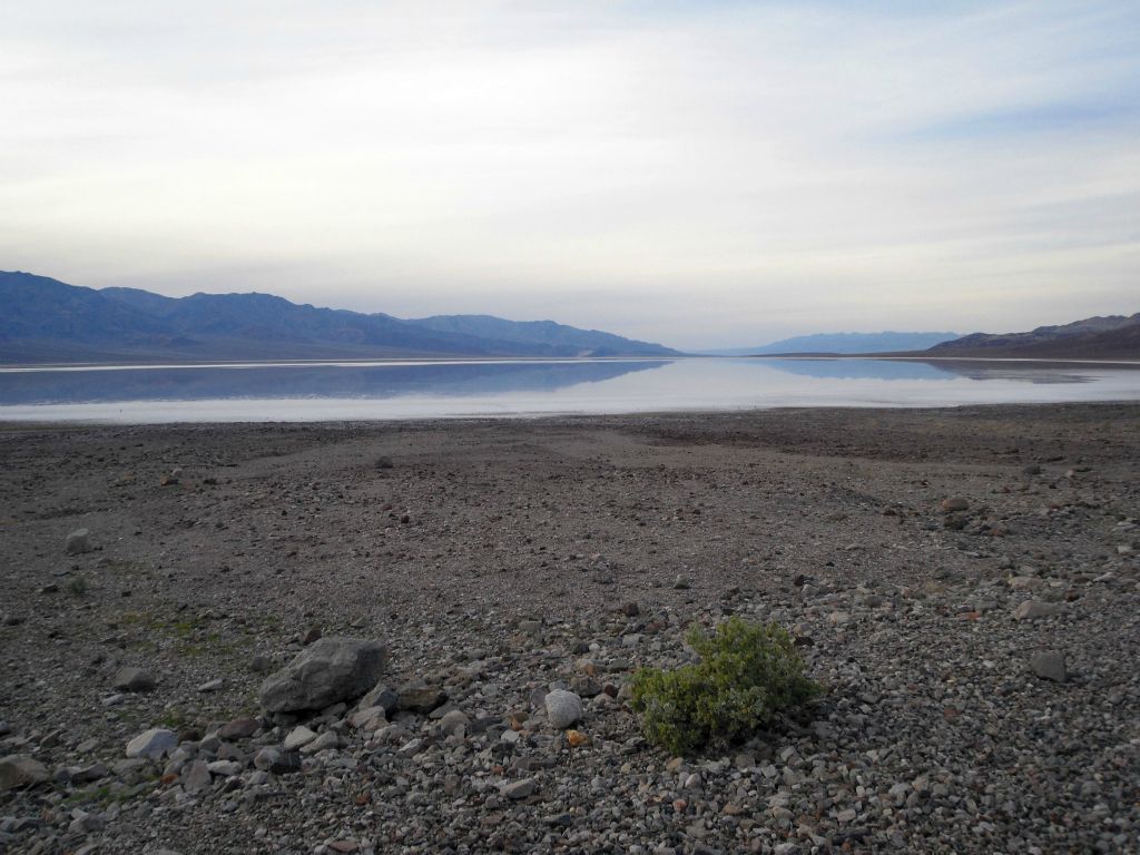The first picture (full version of the logo image), shows Lake Manly as viewed from the bend in the road just south of Badwater: