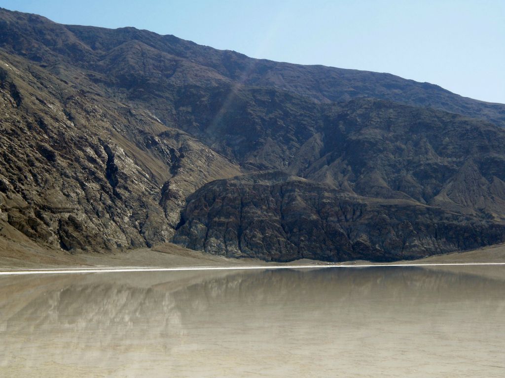 Zooming in toward Badwater.  As you can see, Lake Manly extended most of the way toward the parking lot:
