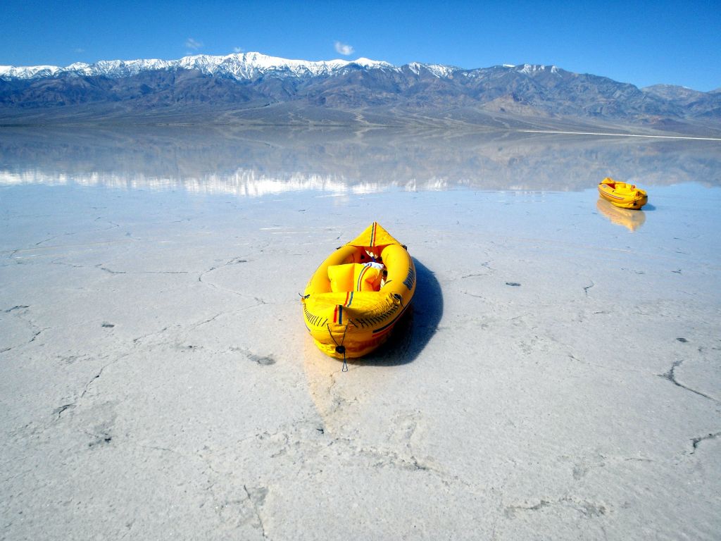 We were now wading through the shallows and the kayaks could float by themselves.  We began pushing them out ahead of us toward deeper water:
