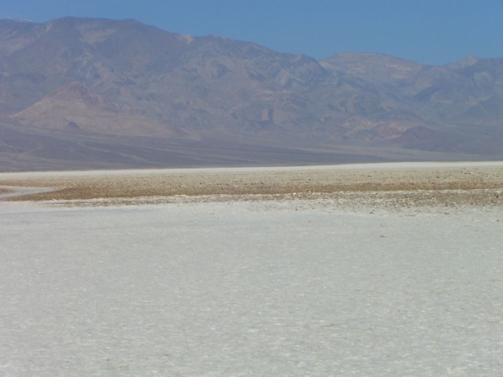Heading out into an endless sea of white salt flats: