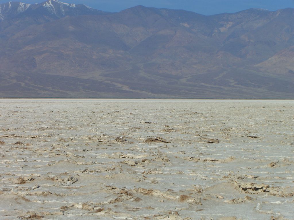 Once we had left the Badwater vicinity, the salt terrain quickly changed from being smooth to uplifted blocks with ridges: