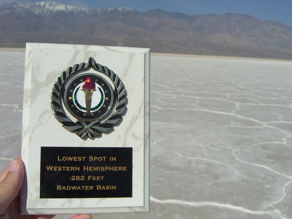 The Lowest Point plaque incorrectly stated that this is the lowest spot in the Western Hemisphere.  In the years following 2008, this mistake was corrected by the park service and media:
