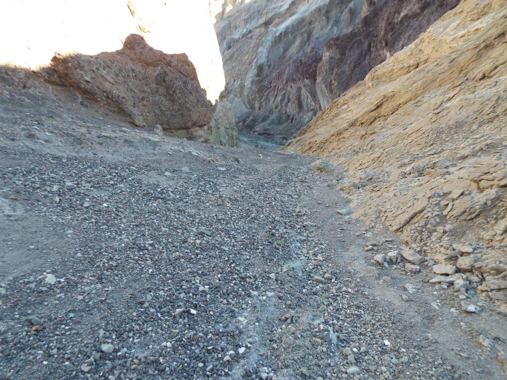 Walking got a bit harder as the wash tightened up, the angle got steeper, and there were more potential slippery spots: