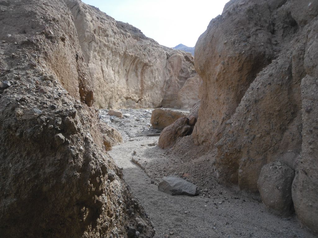 The canyon walls were still not very high but the canyon began constricting significantly: