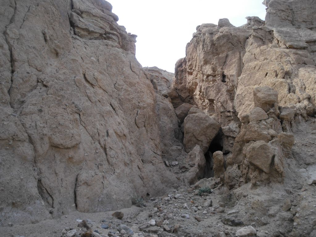 Ahead we could see the fallen boulders from a collapsed wall: