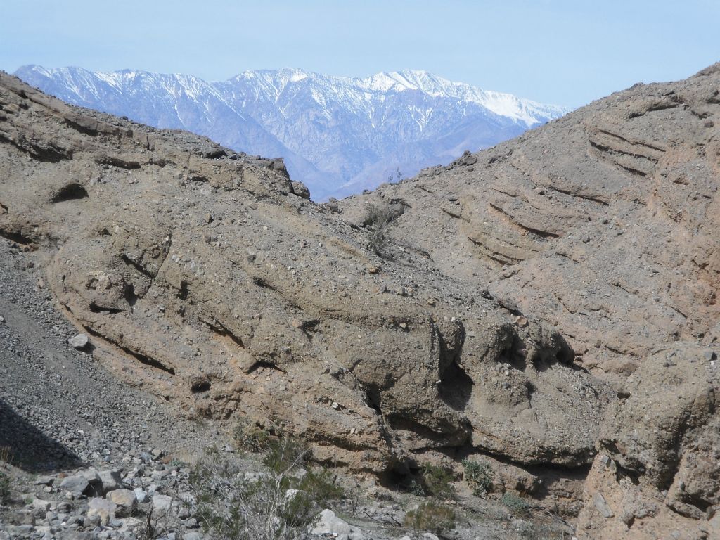 Looking back, we had a nice view of the snowy Panamint Mountains and Telescope Peak: