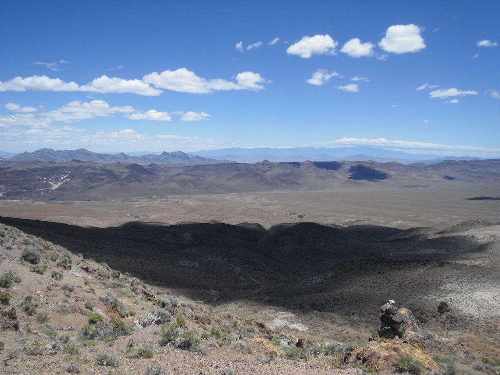 Looking into Greenwater Valley and at the Greenwater Range.  Check out the huge shadow made by a passing cloud: