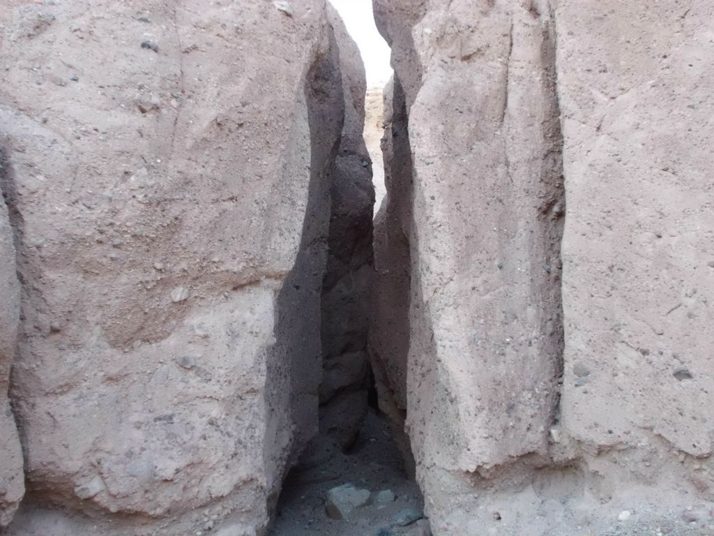 These next two pictures show the side canyon narrows of Room Canyon.  These can actually be looped.  However, it gets so narrow that you might have trouble squeezing through some parts if you have a pack on your back: