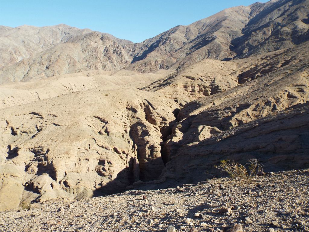 Looking over at the upper portion of Slot #1 from the ridge above it:
