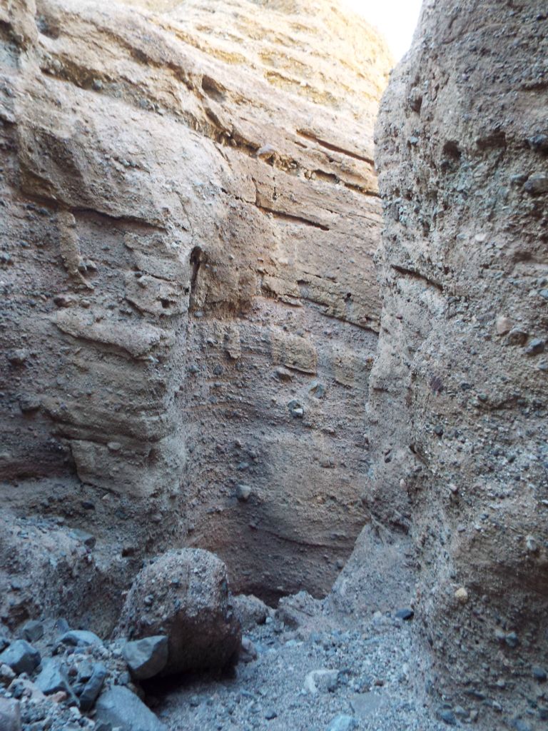 There is a great sense of anticipation and wonder when exploring undocumented slot narrows in Death Valley.  You never know what will be around the next bend: