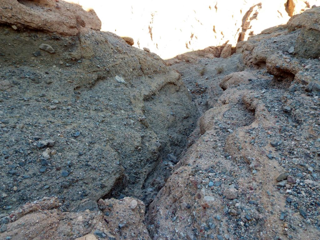 This was the steep gully which I used to try to get into the midpoint of Slot #1:
