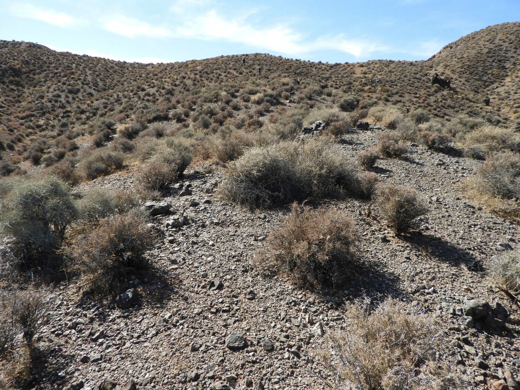 Final climb up to the saddle between this side and Upper Scotty's Canyon on the other side: