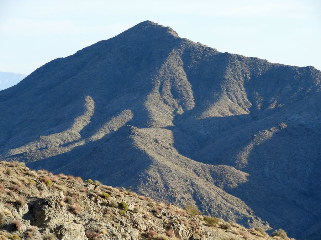 The afternoon shadows provided for perhaps the most dramatic view of Desert Hound Peak: