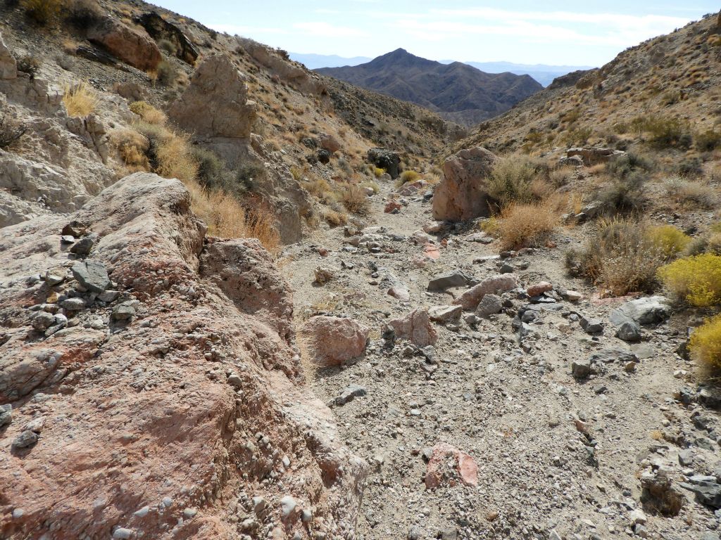 We passed through a section of canyon which had very colorful rocks.  Notice the pink color here: