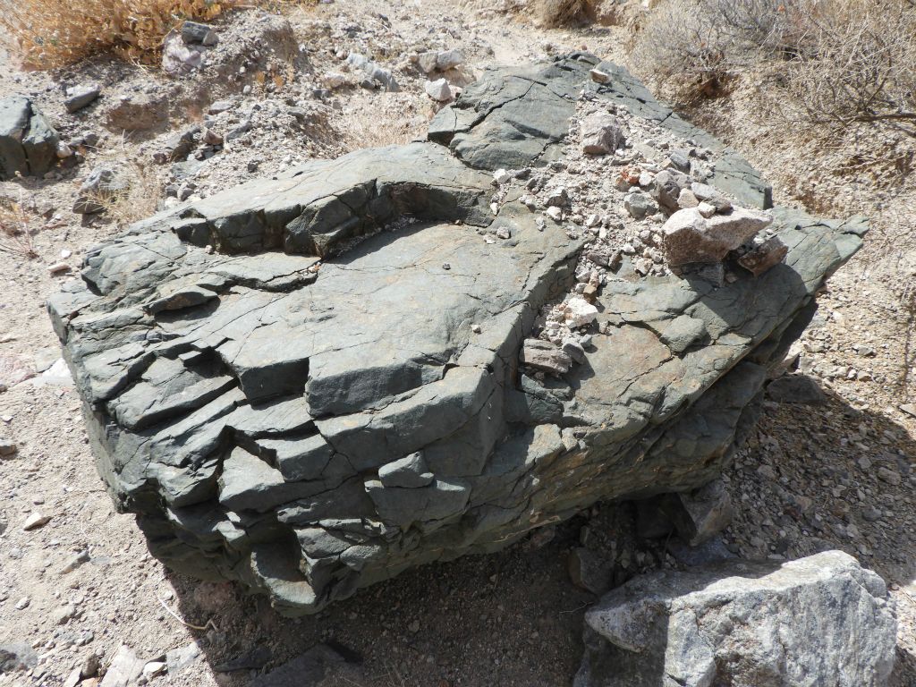 This boulder had a blue coloring to it: