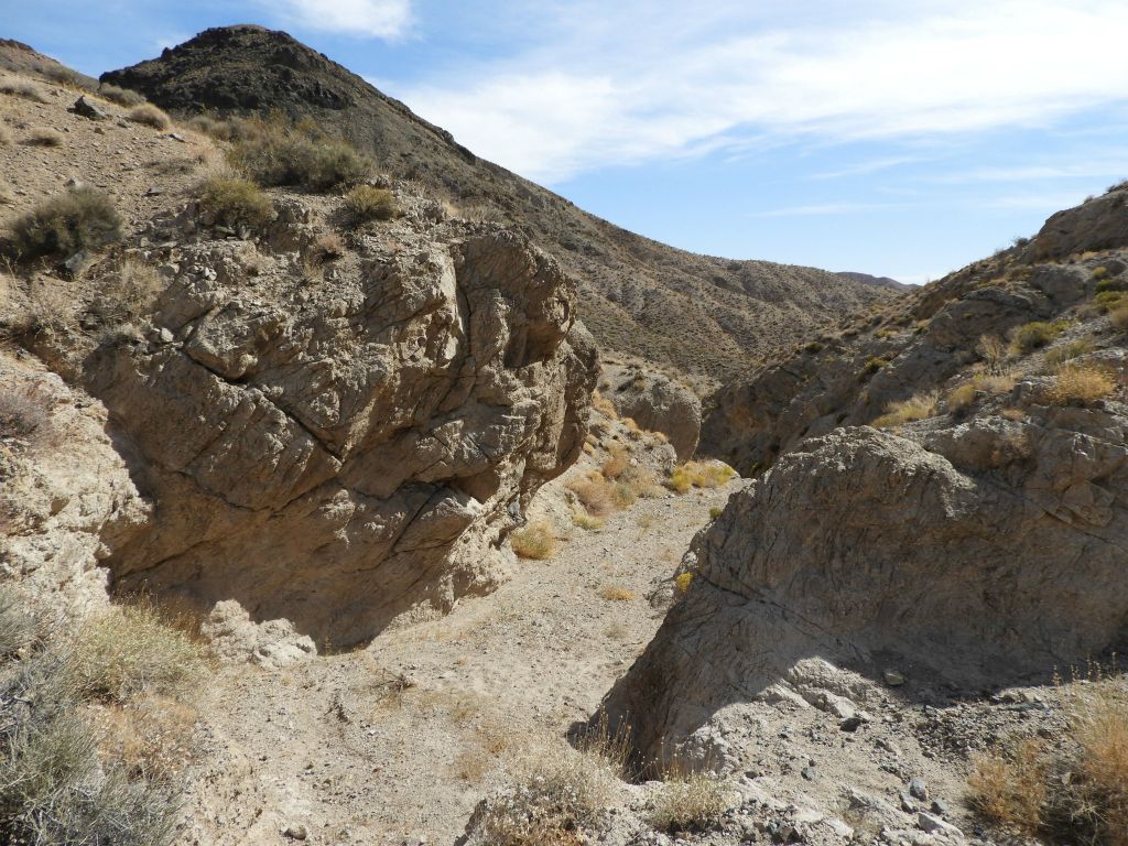 A really neat spot in the canyon where the walls form a diagonal gap to pass through: