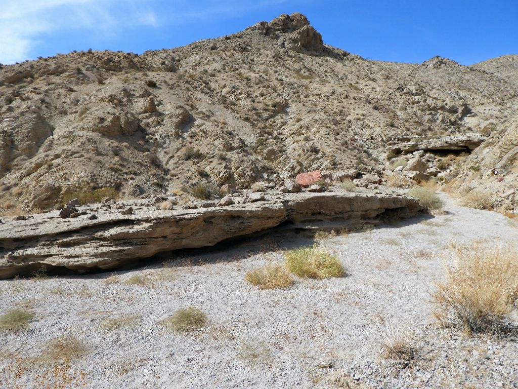 Check out the series of natural rock shelves above the wash: