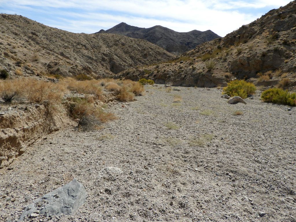 The easiest wash hiking of the entire route is found between the 2nd and 3rd dry falls: