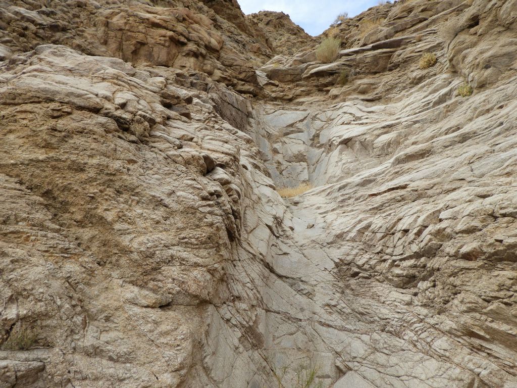 It was a great relief once we finally made it down safely and were back in the main wash.  Here, we are looking back up at the 3rd major dry fall: