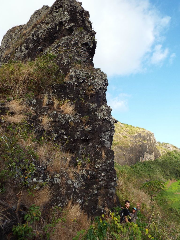 Our hikers have now reached the base of the rock pinnacle spotted earlier: