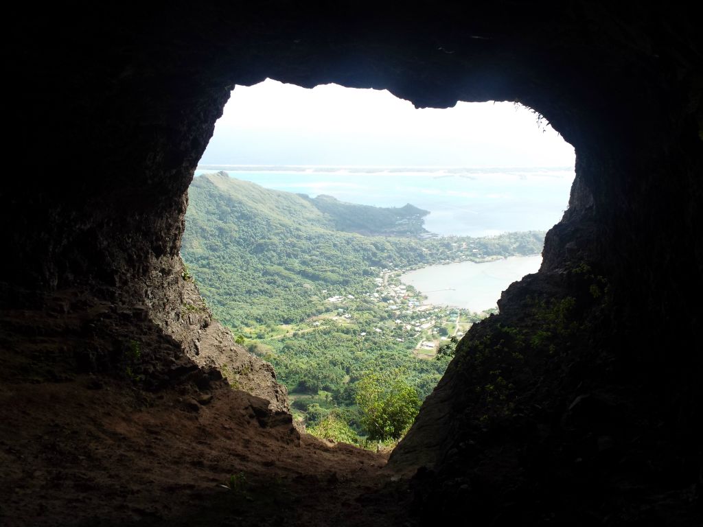 A short distance into the cave, this is the view looking back out: