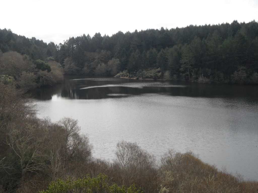 Passing by Bass Lake off to the left, 2.6 miles from where we started: