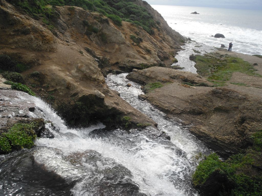 Looking down toward the ocean and eventual final drop-off of Alamere Creek: