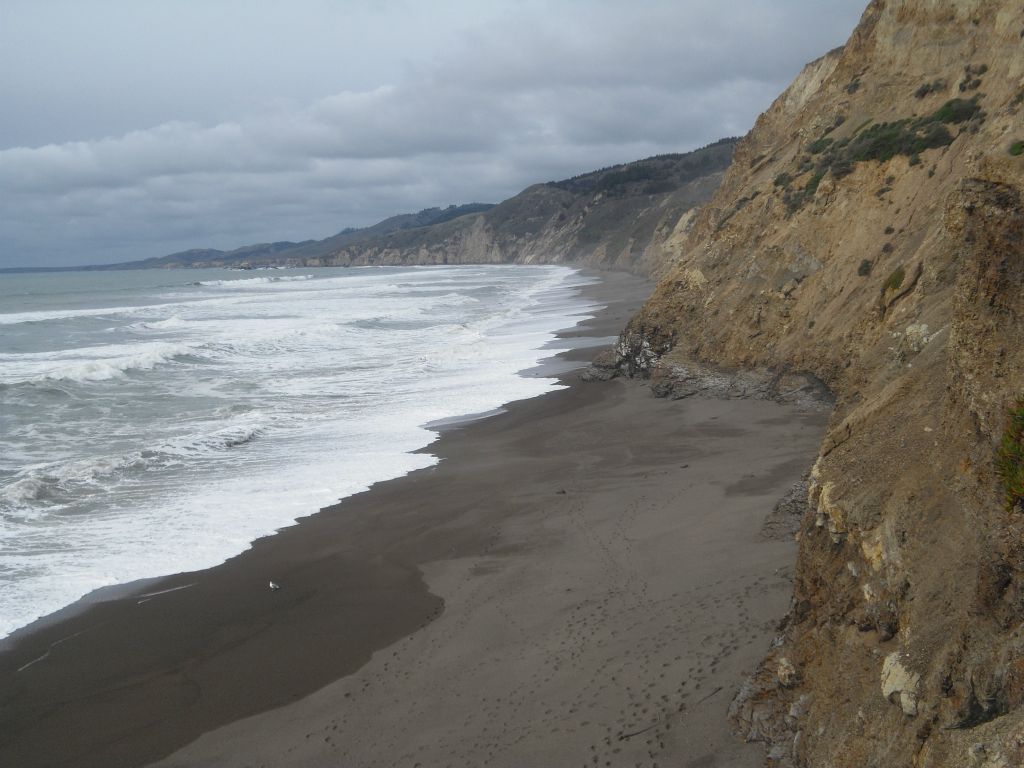 Looking to the north along the coastline: