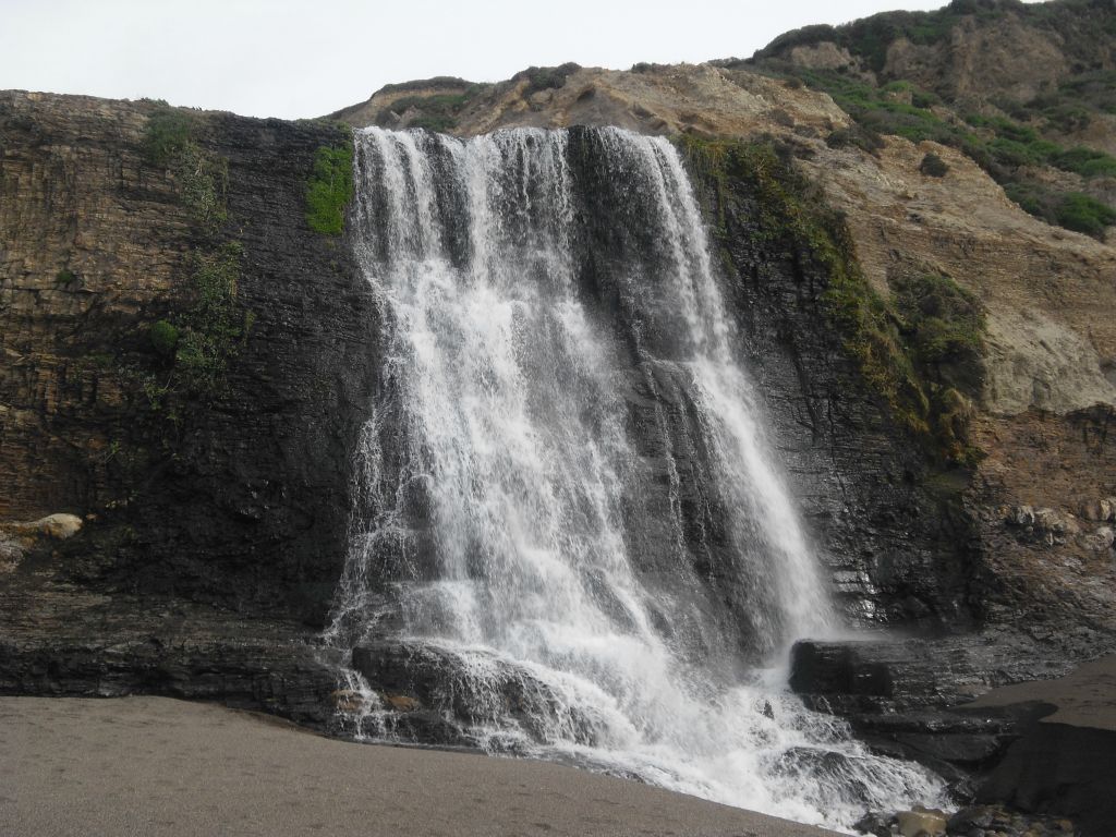 Three pictures of the 40 foot waterfall taken from directly in front of it: