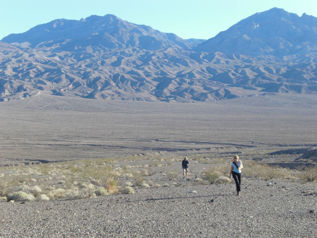 Looking back at Daria and a fellow hiker as they made their way up the hillside.  I set a strong hiking pace for everybody to follow, and they did a great job keeping up: