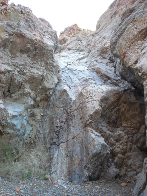The first of two dry falls which we immediately encountered in the 5th Narrows.  Both of these would have to be climbed, but they are not as hard as they looked: