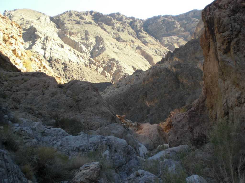 Looking back down the gorge.  If you look to the right, you can see how the Bighorn Gorge Main Side Canyon cuts a large path through the mountains: