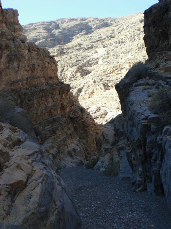 Ahead is the entrance to the 3rd Narrows of Bighorn Gorge: