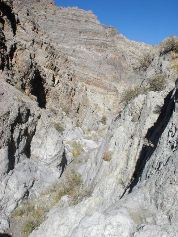 Looking back down canyon from the top of the boulder: