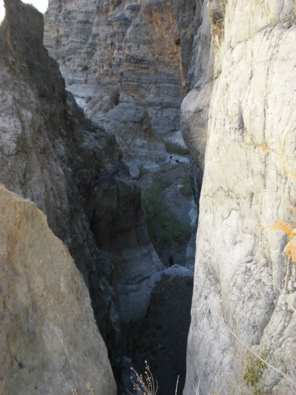 Looking down into the 1st Narrows from the top of the 60 foot dry fall.  I would hike to this same spot about 2 years later coming in from the top of the canyon: