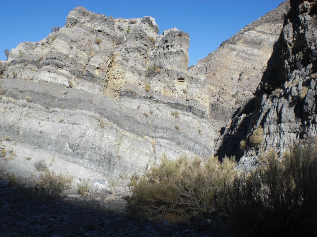 Heading a little farther up canyon and looking back toward the dry fall area: