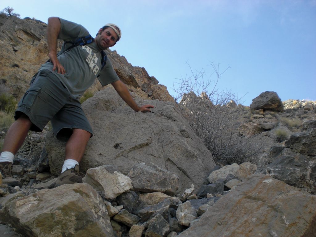 Steve in a true perspective picture going back up the bypass.  Yes, it really is this difficult the entire way: