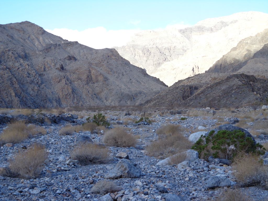 Lower Dry Bone Canyon is not the most comfortable place for hiking with lots of deep gravel and rocks: