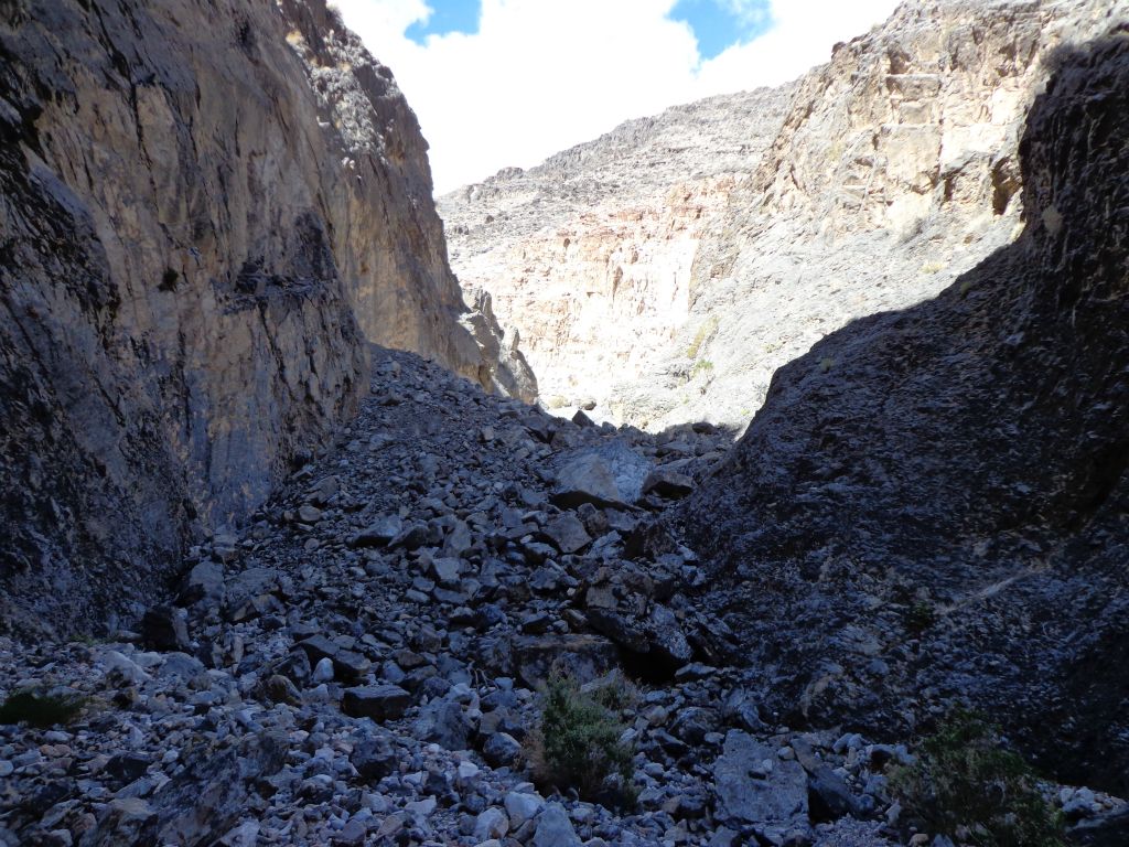 This is what I was taking a picture of-- a massive rockslide that has completely blocked the canyon in the midst of the narrows: