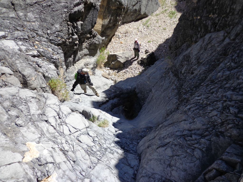 I managed to make it to the top and then looked back down on Fred and Debbie: