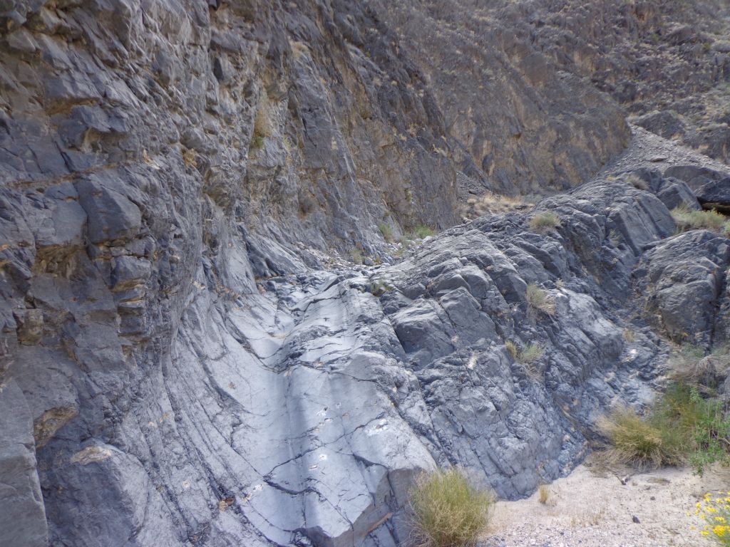 This was an interesting polished chute and rock shelf to walk along: