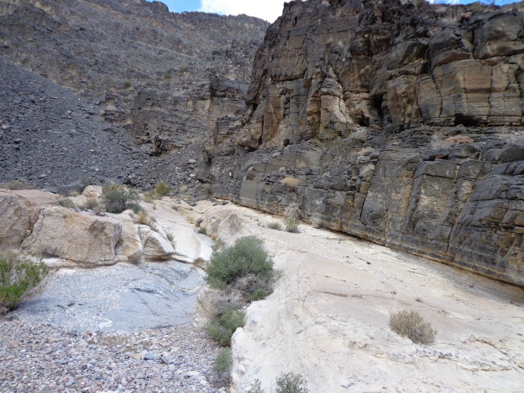 The canyon floor abruptly changed rock type through here:
