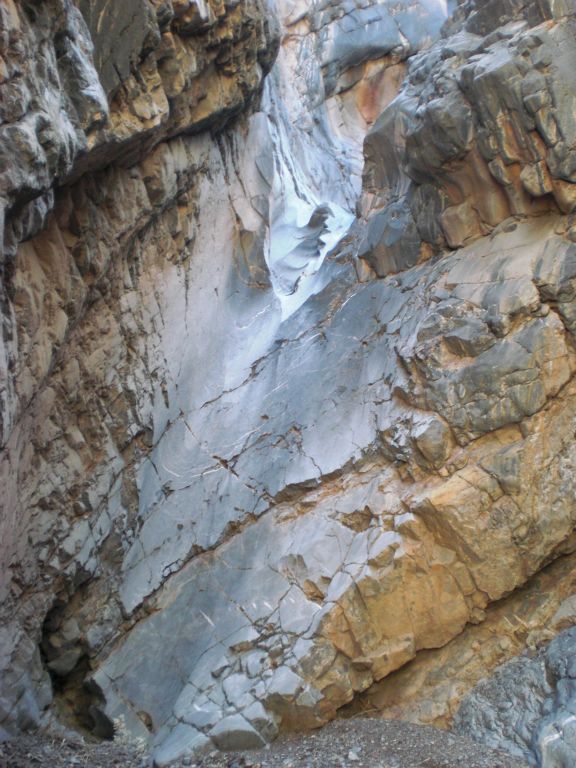 Beyond the natural bridge, there is a massive dry fall which blocks further progress in the canyon: