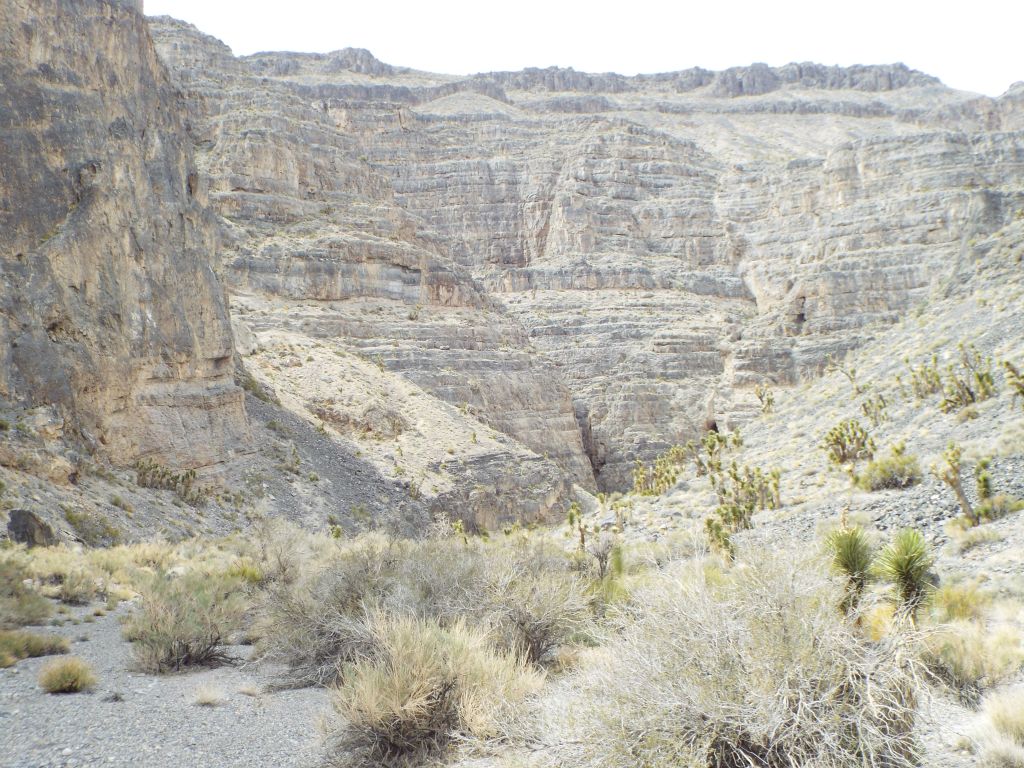 Up ahead, it looked as if Lost Canyon would dead-end against these towering cliffs: