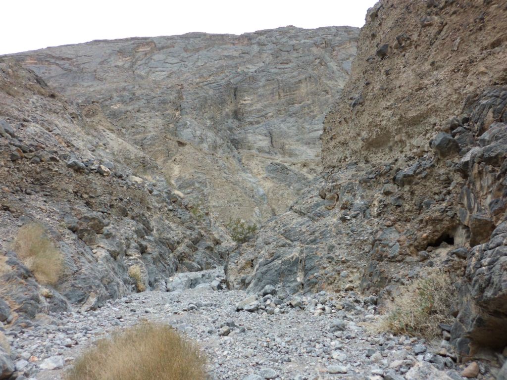 The giant rock slab which towers above Slab Canyon came into view: