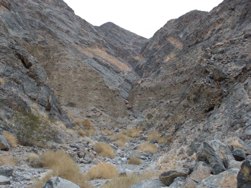 Up ahead we could see that we were heading into an extremely steep and narrow gorge.  We didn't know how much farther we would be able to get: