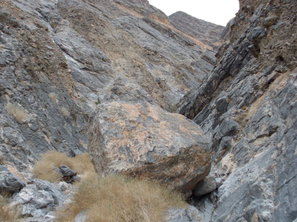 And larger boulders that have rolled down into the wash from above: