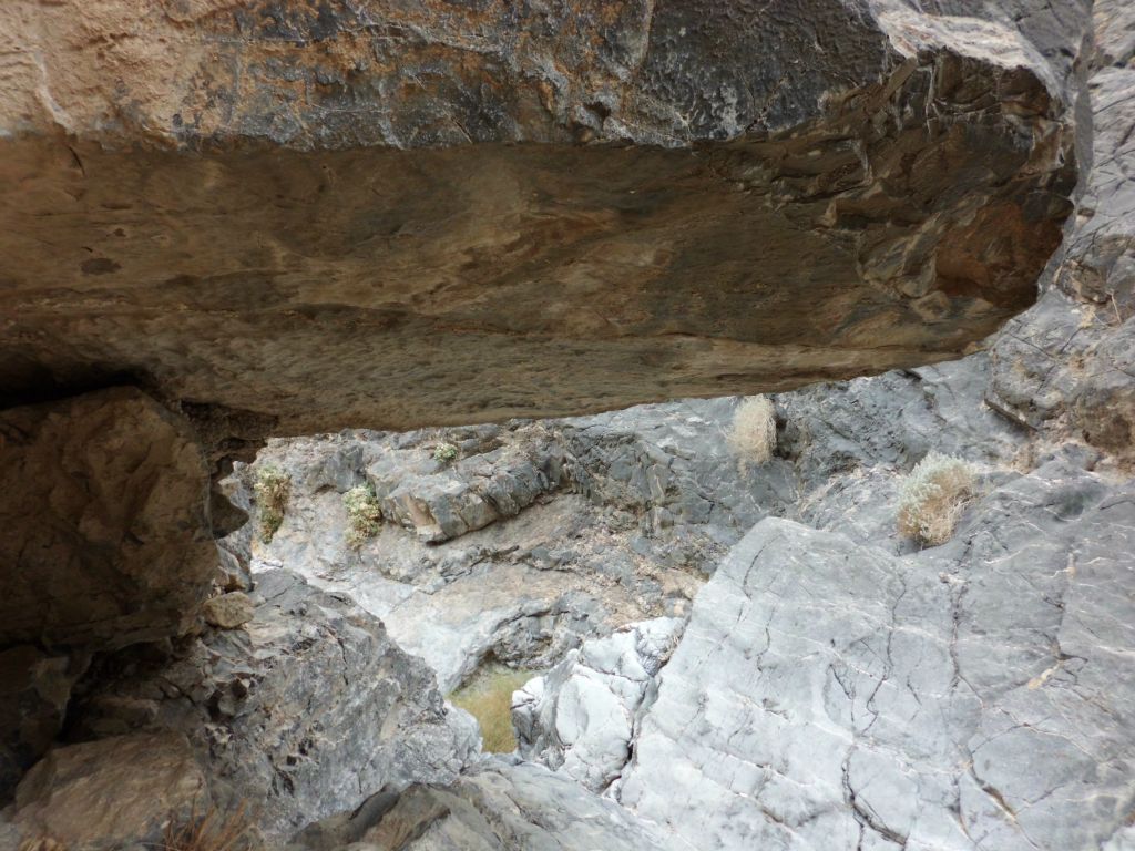 A huge overhanging rock that we passed under: