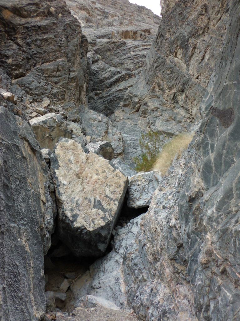 Another climb past a wedged boulder.  Up until this point, we didn't come across anything which was too difficult for us to handle: