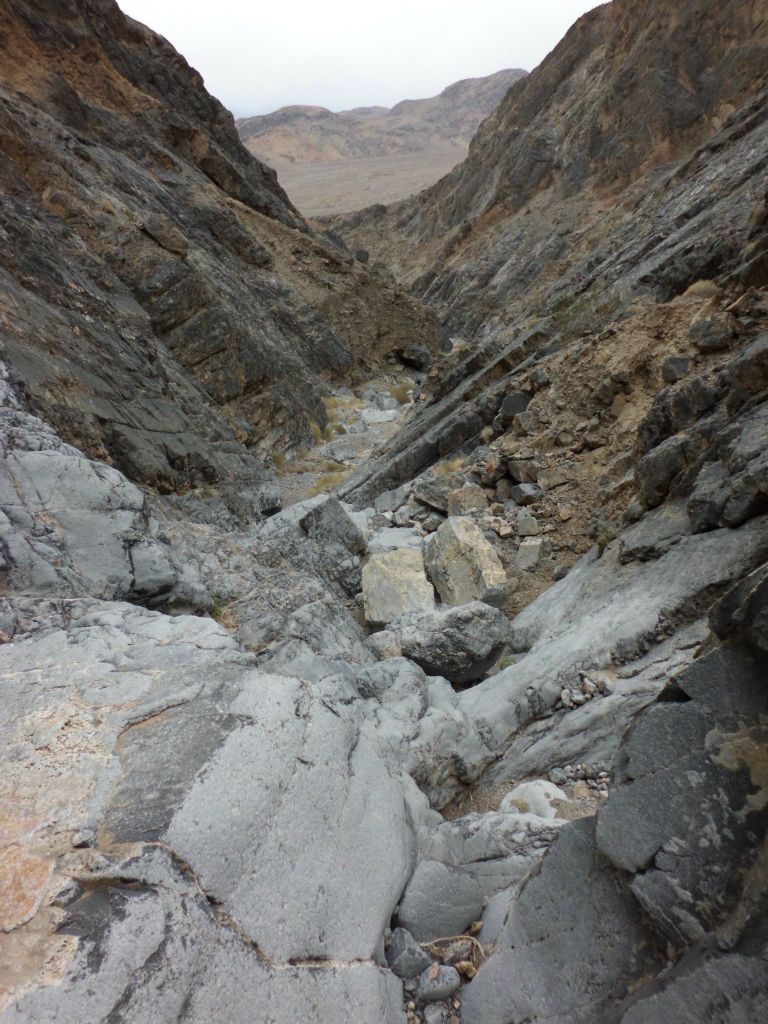 Looking back down canyon you can see some of the smaller obstacles we had been contending with: